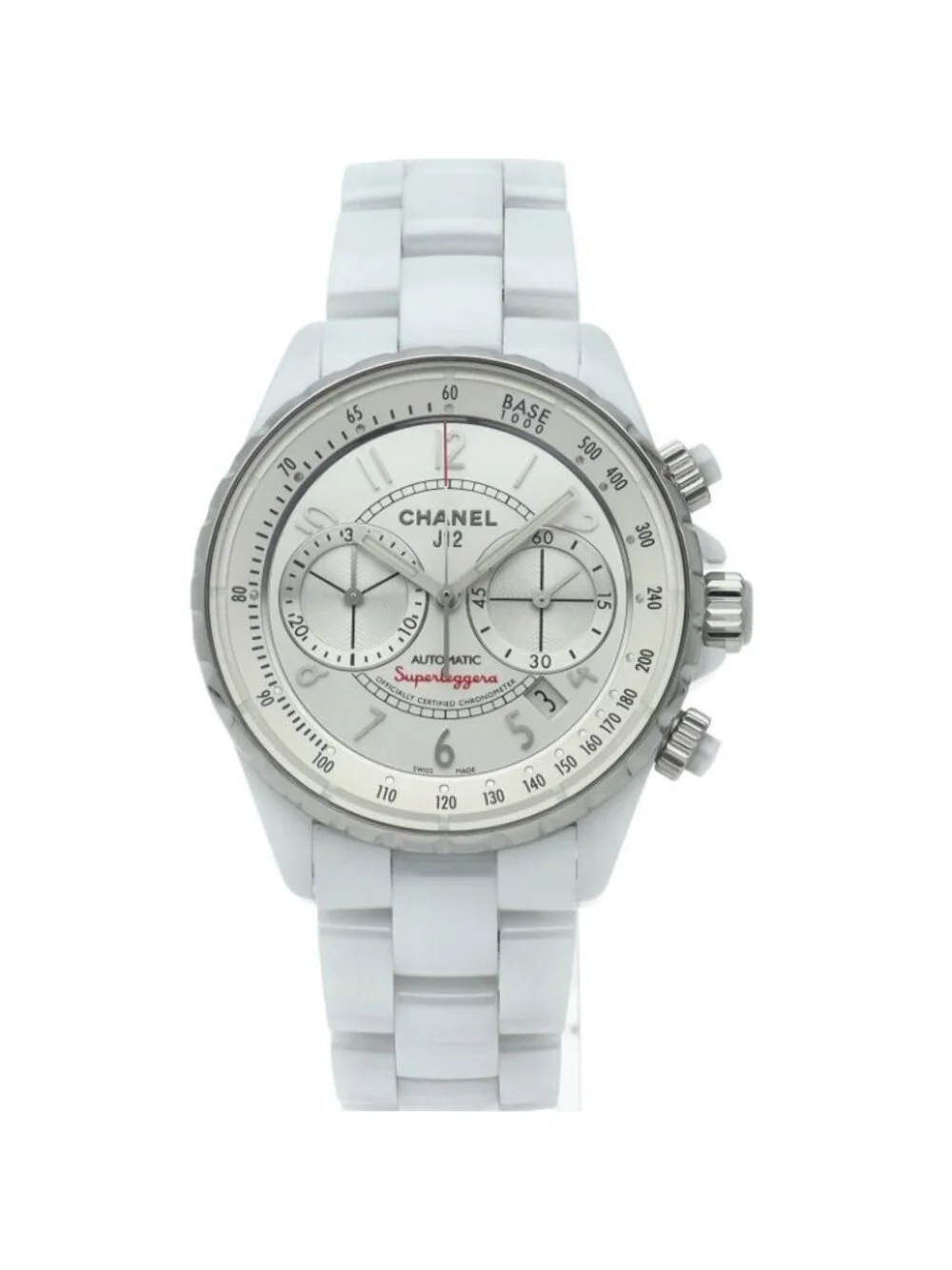 Chanel Superleggera Chronograph Ceramic Watch White Polished